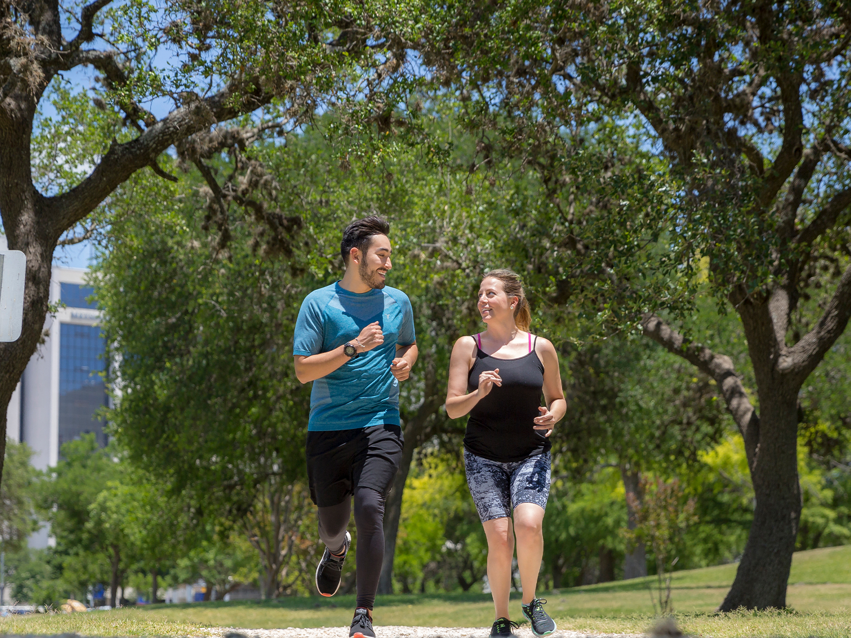 Man and Woman Running